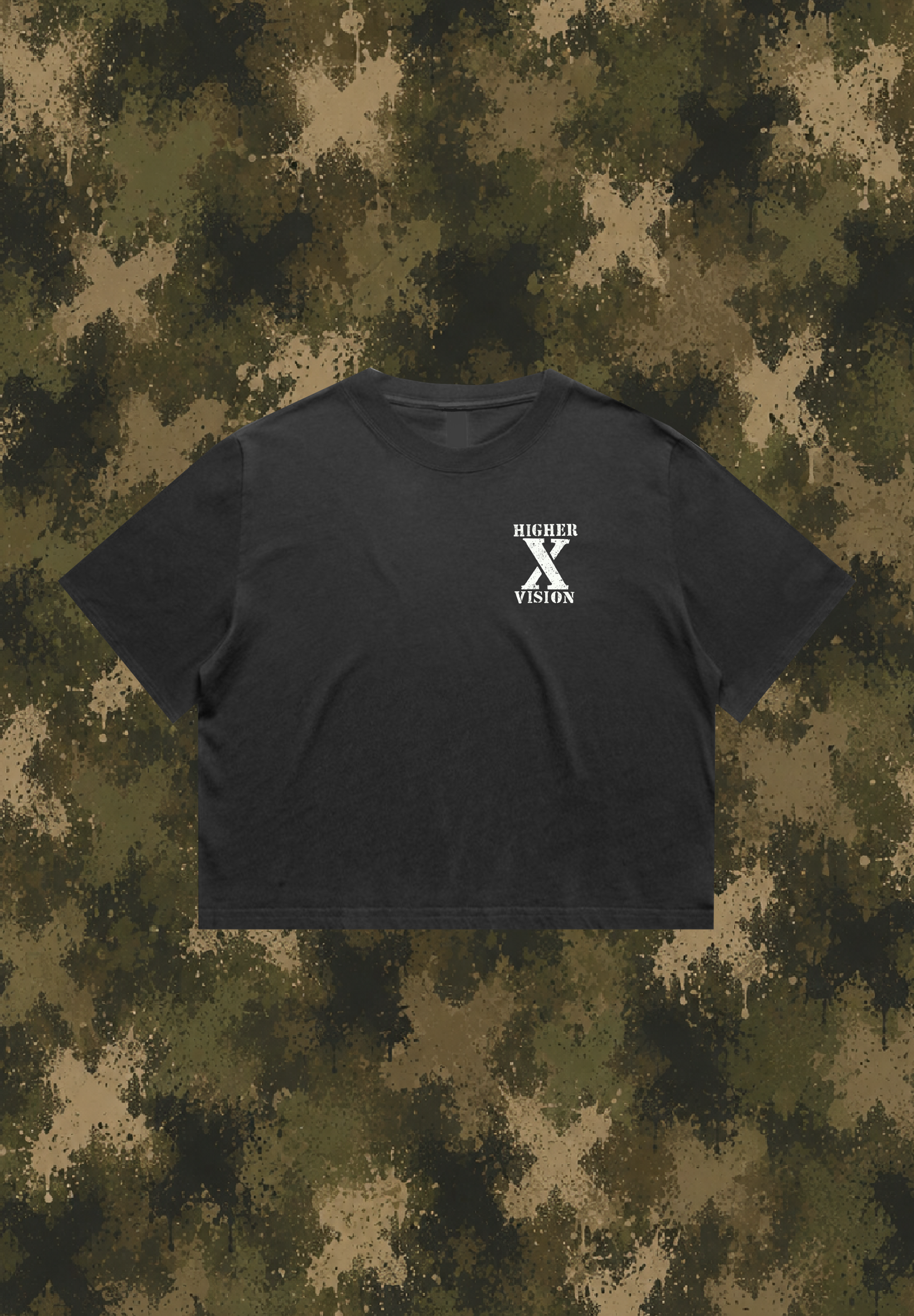 CROP TEE FADED BLACK X