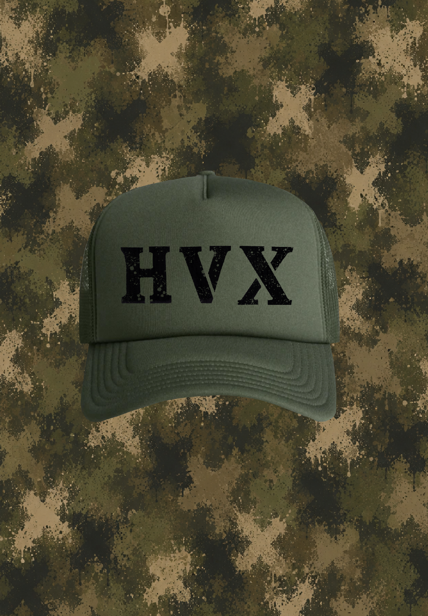 TRUCKER HAT ARMY GREEN HVX