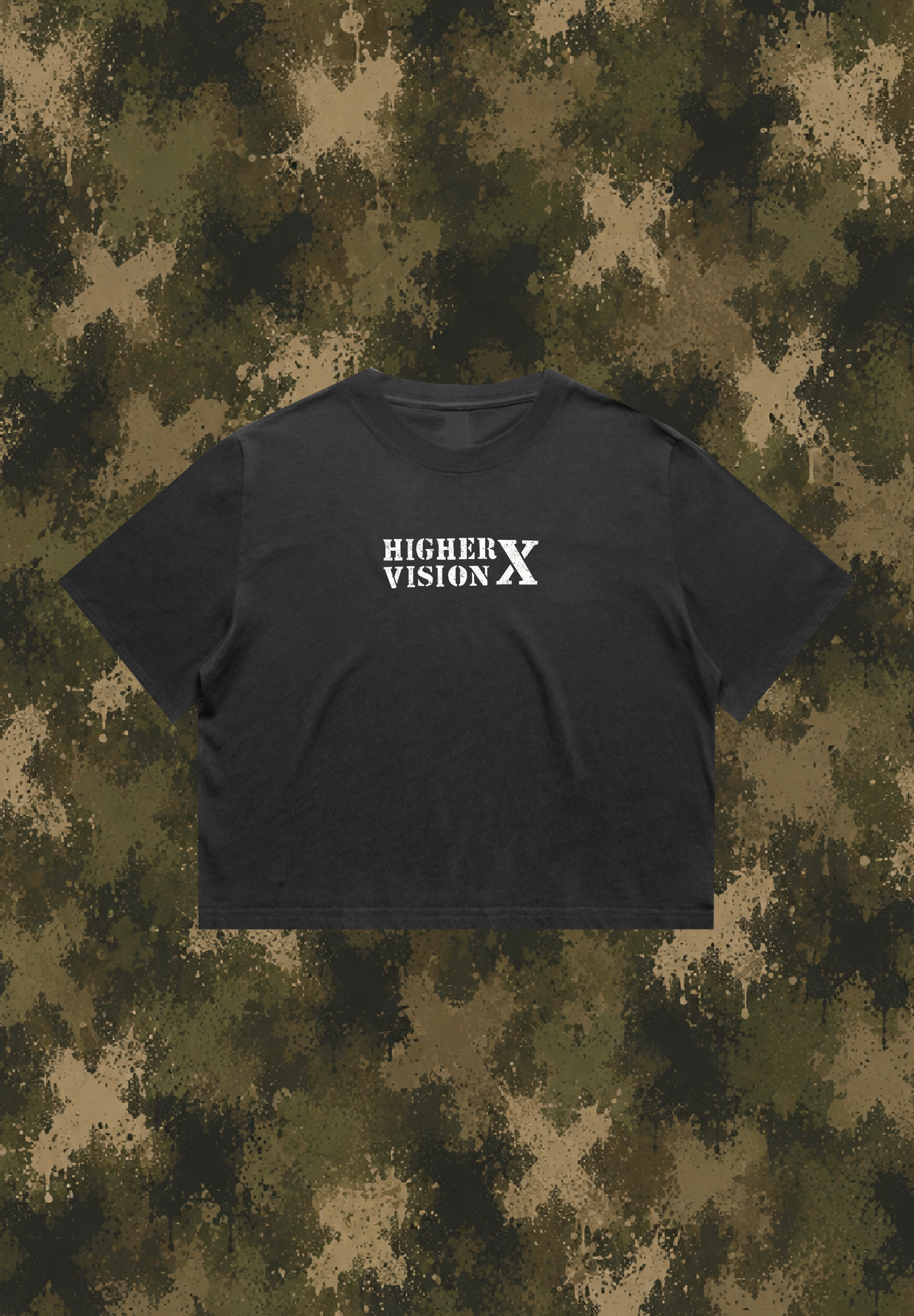 CROP TEE FADED BLACK HIGHER VISION X