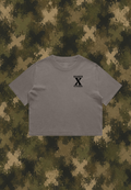 CROP TEE FADED GREY X