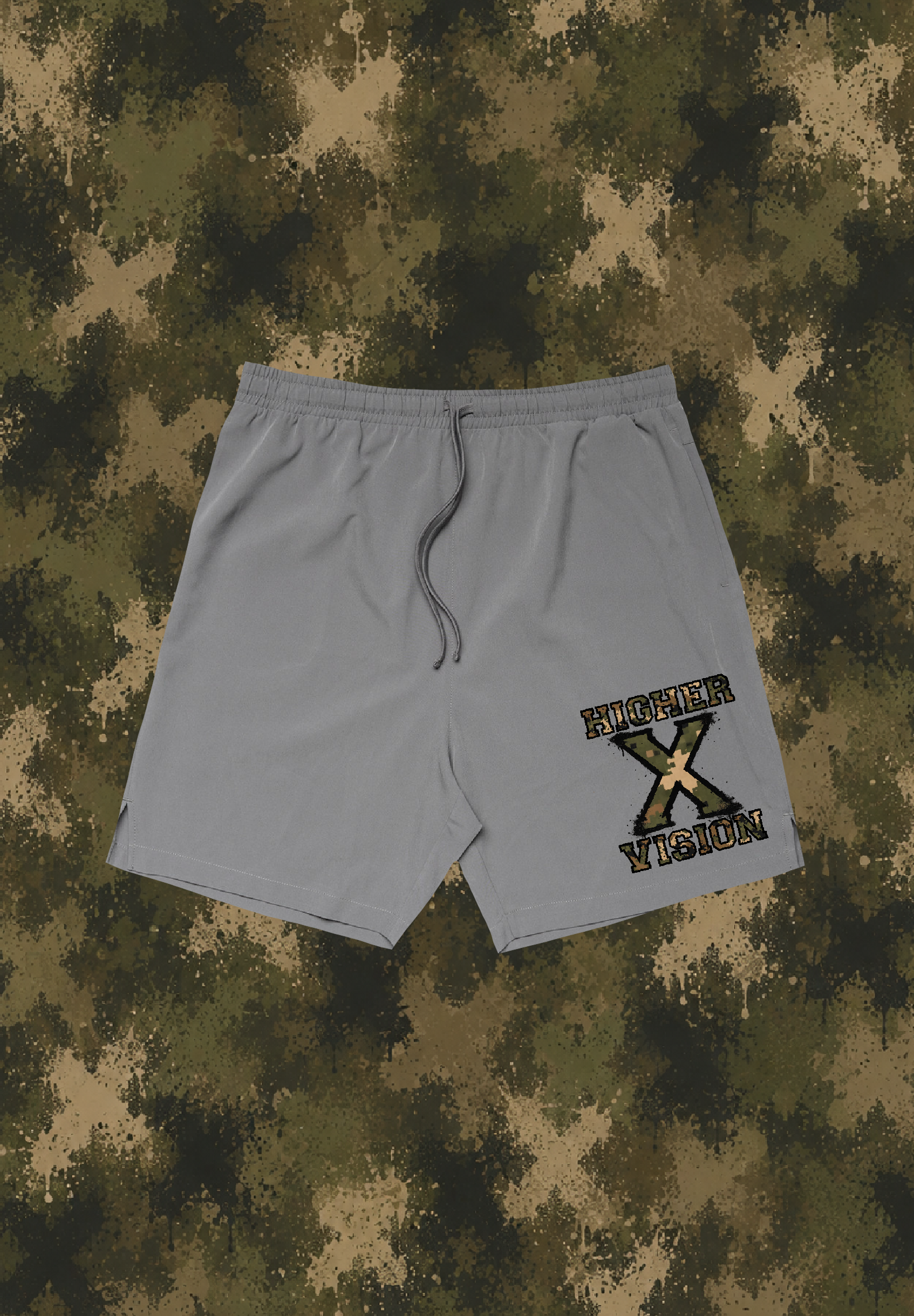 SHORTS 18” GREY/CAMO X