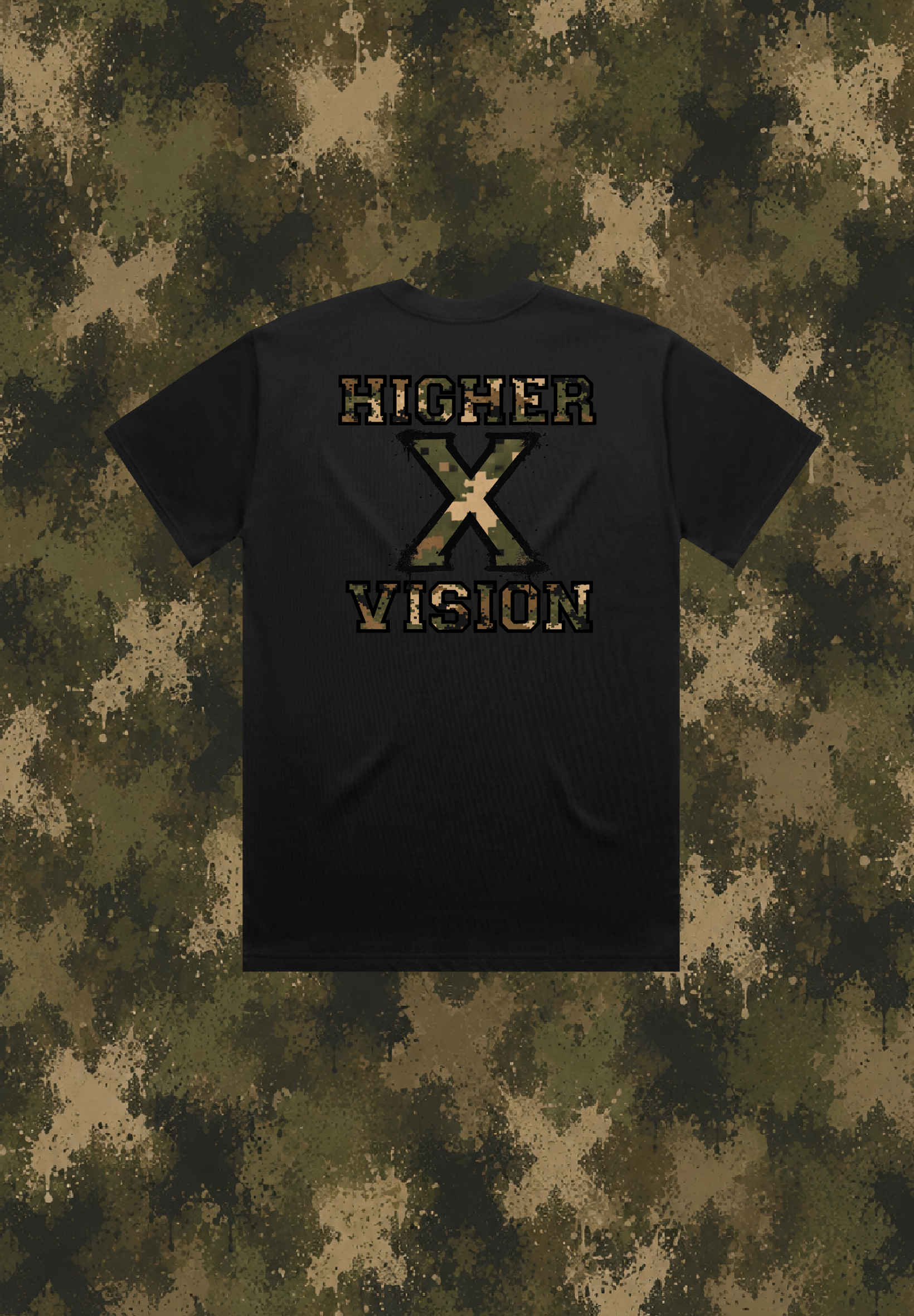 TEE BLACK CAMO X