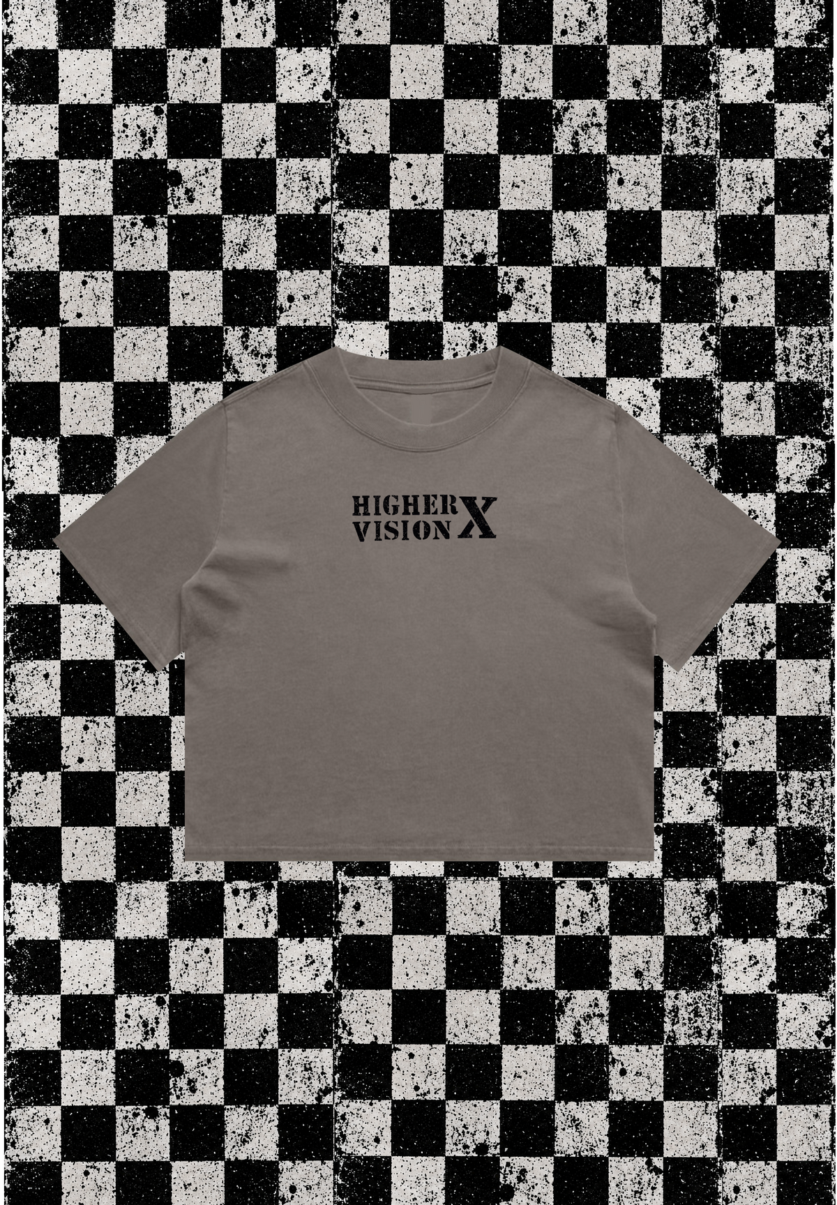 CROP TEE FADED GREY HIGHER VISION X